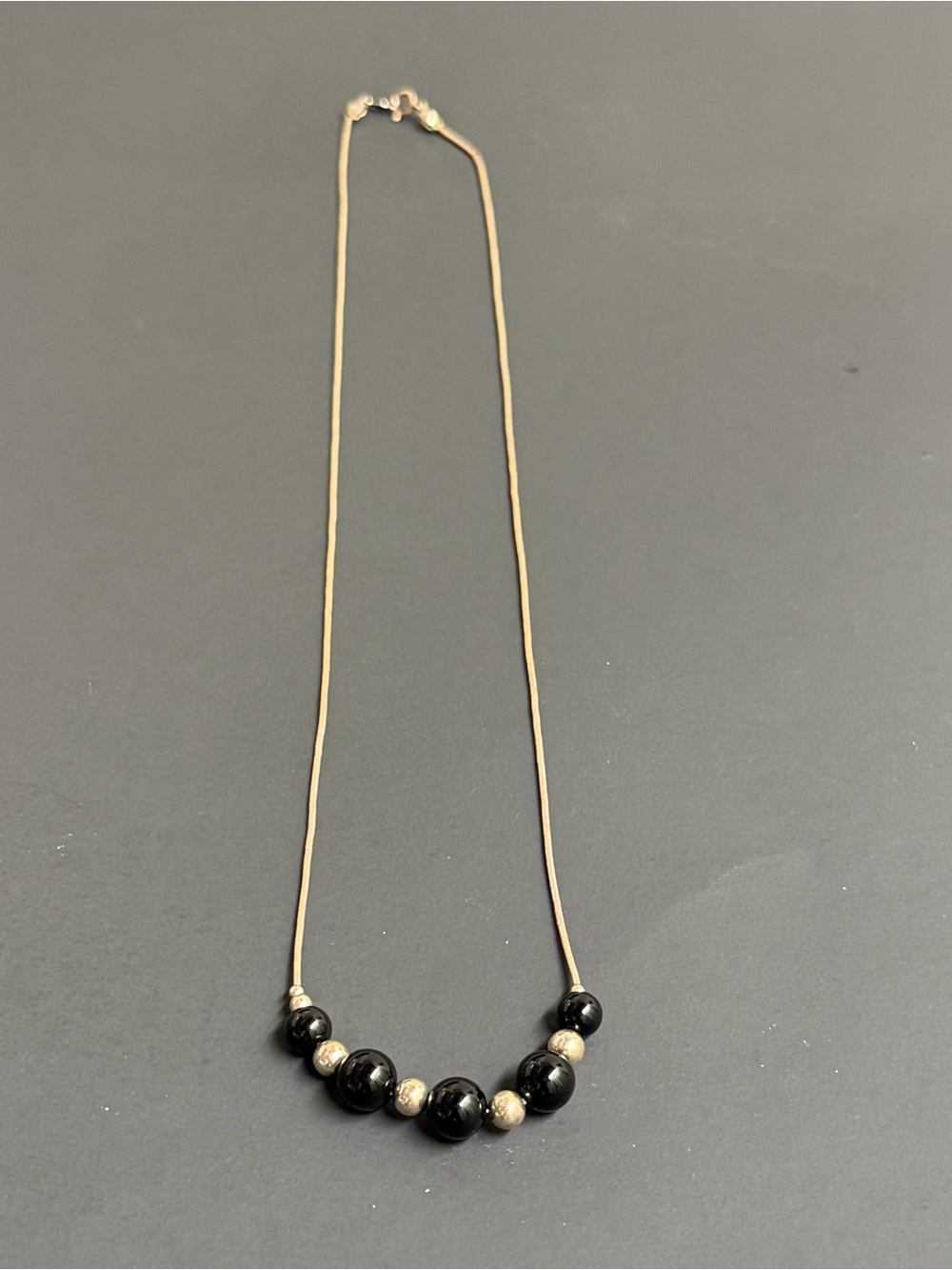 925 SS Classic Black Onyx 19” Necklace 6 Grams
